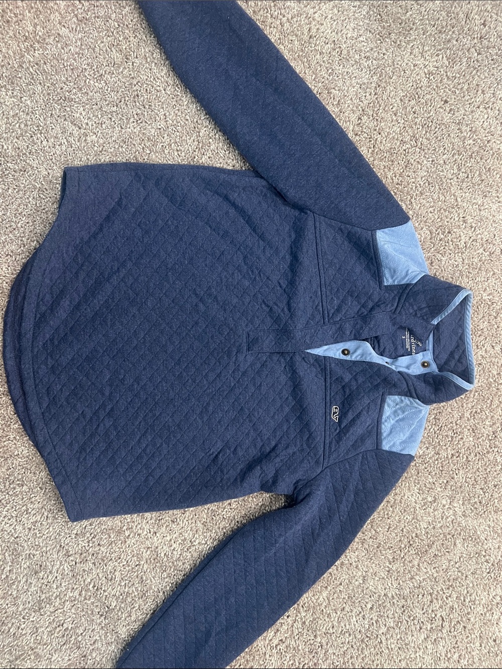 Vineyard Vines Navy Pullover with Light Blue Accents